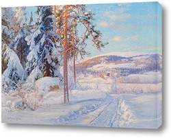   Постер Солнечный зимний пейзаж