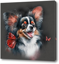   Картина Собака - бабочка арт (3)