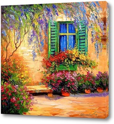   Картина Цветущий летний дворик