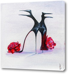   Постер Туфельки с красными цветами