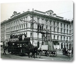   Постер Работы по укреплению электропроводов для трамвайного движения на Невском проспекте 1907