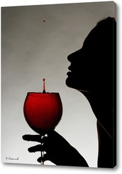   Постер Девушка и бокал вина
