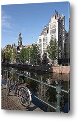   Постер Велосипед на Амстердамском канале.