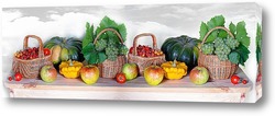   Постер Осенняя панорама с фруктами и овощами