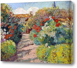   Картина Цветочная аллея летом