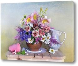   Постер Букет красивых садовых цветов