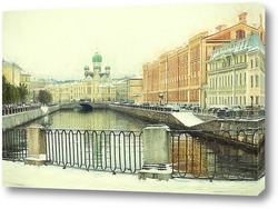   Постер Санкт-Петербург. Канал Грибоедова. Могилевский мост и Исидоровская церковь.