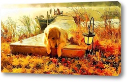   Постер Собака у озера