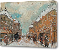   Постер Зимняя уличная сцена