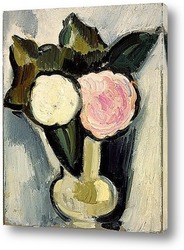   Постер Белые и розовые цветы в вазе 