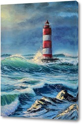   Картина Маяк в бушующем море