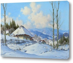  Два дома в Шварцвальд, в зимний период.