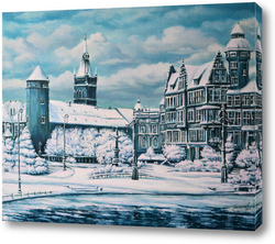   Постер Зимний пейзаж с королевским замком