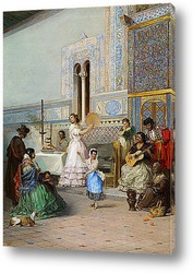   Картина Жанровая сцена в Алькасаре в Севилье