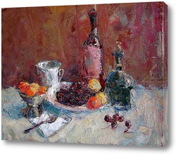  Картина Натюрморт с вином и черешней