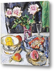   Картина Натюрморт с розами и фруктами