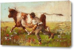  Постер Молодой пастух в поле