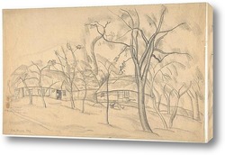   Картина Дома и деревья 