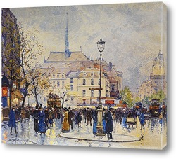   Картина Сцена на парижских улицах