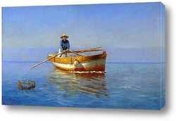   Картина Рыбак на лодке