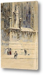   Постер Фигуры на фоне готического собора