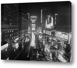    Таймс Сквер в дождливую ночь.Май 1952г.