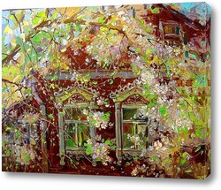   Картина Расцвела под окошкрм белоснежная вишня