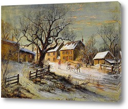   Картина Зимняя деревня