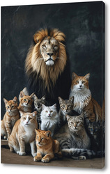   Картина Лев и кошки