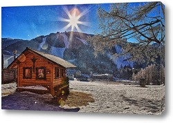   Постер Зимнее утро в Альпах