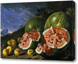   Картина Натюрморт:  арбузы и яблоки