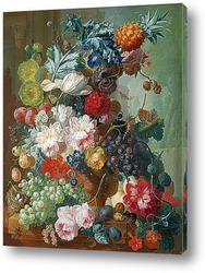   Картина Натюрморт.Цветы и фрукты.