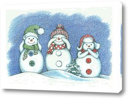   Картина Три мудрых снеговичка
