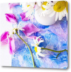   Постер Цветы и голубая акварельная фантазия 1