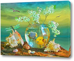   Постер Натюрморт с аквариумом.