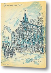   Постер Париж. Санкт Медард.Церковь Муффетар