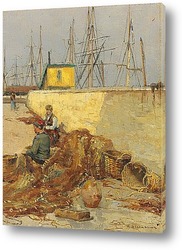    Рыбак в порту