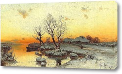   Картина Закат над болотом