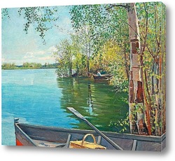   Картина Рыбалка на озере