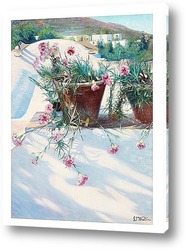   Постер Средиземноморский натюрморт с цветами.