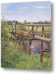   Постер Летний пейзаж с мостом