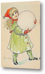   Постер Девочка и снежный ком.