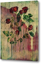   Постер Бардовые розы