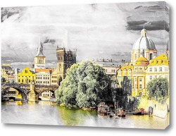  Постер Вид на реку.Прага