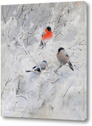   Картина Птицы на зимней ветке
