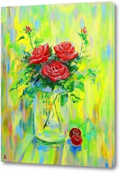  Картина Розы в стакане