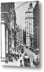   Постер Вид сверху на Уолл Стритт,1890г.  