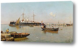   Картина Вид на порт Малаги