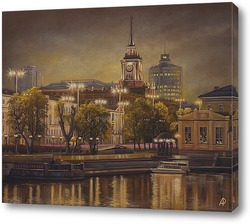   Постер Вечерний Екатеринбург, вид на Администрацию города
