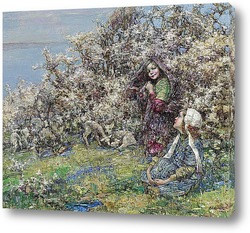   Картина Ягнята в цветах